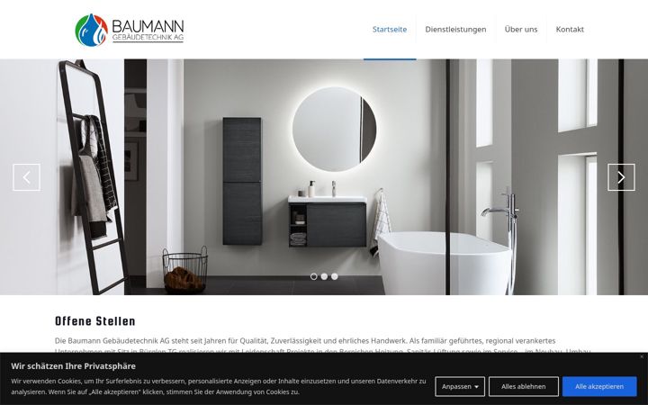 Screenshot of baumann-gebaeudetechnik.ch