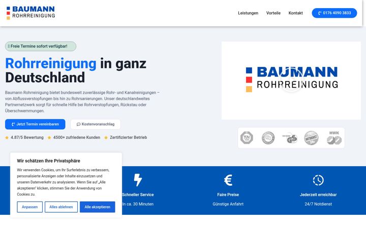 Screenshot of baumann-rohrreinigung.de
