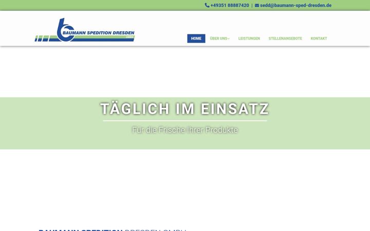 Screenshot of baumann-sped-dresden.de