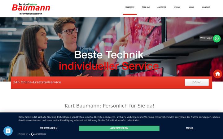 Screenshot of baumann-tv.de