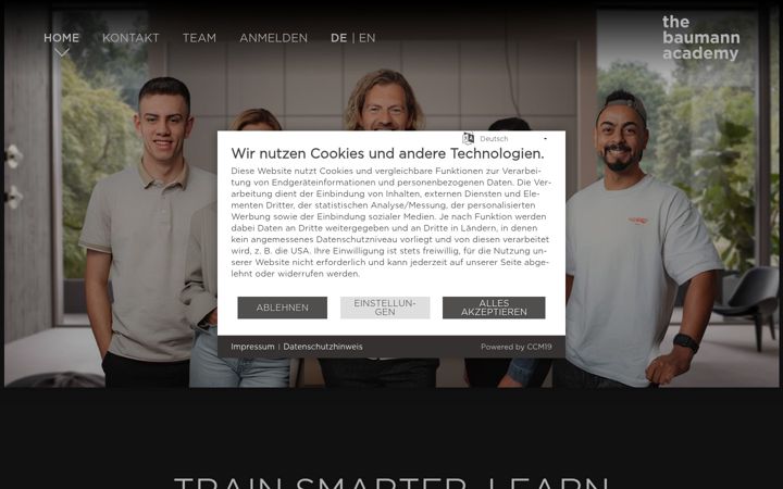 Screenshot of baumannacademy.com