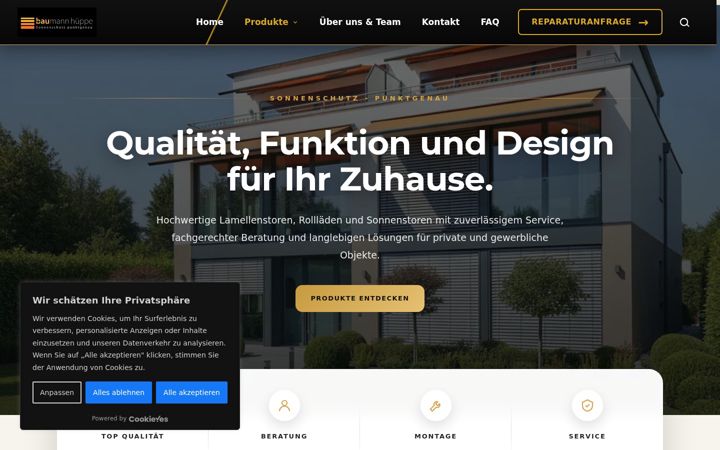 Screenshot of baumannhueppe.ch