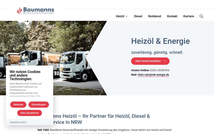 Screenshot of baumanns.de