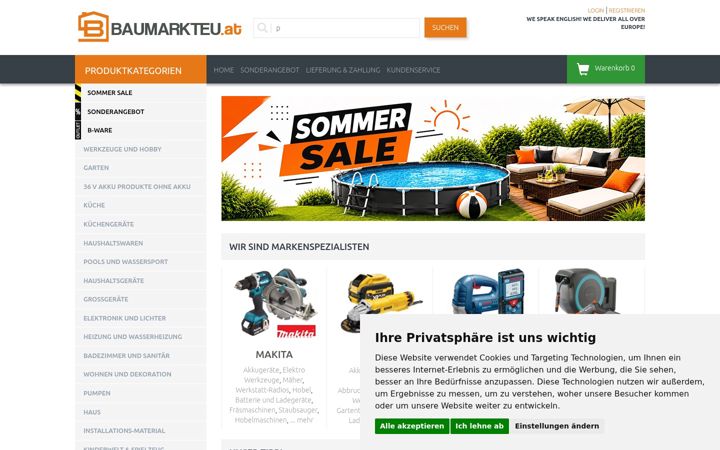 Screenshot of baumarkteu.at