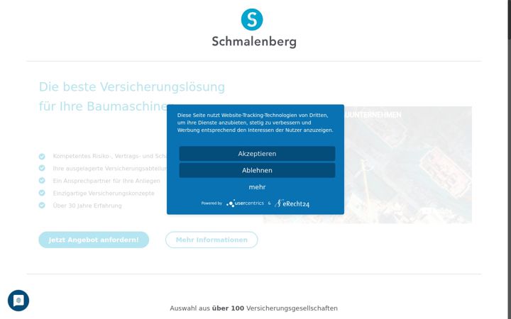 Screenshot of baumaschine-versichern.de