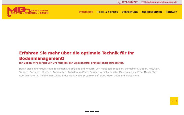 Screenshot of baumaschinen-harz.de