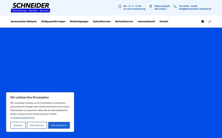 Screenshot of baumaschinen-koethen.de
