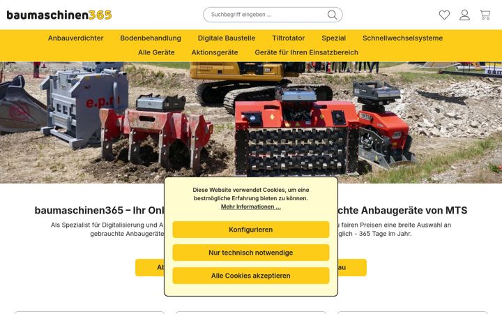 Screenshot of baumaschinen365.de