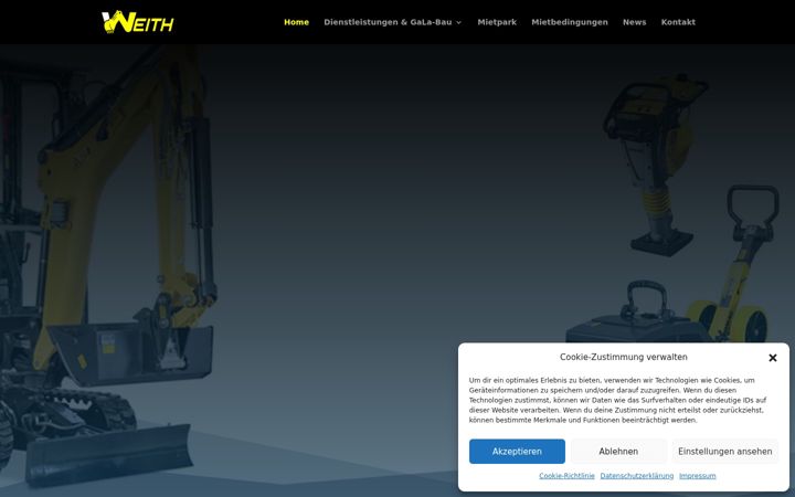 Screenshot ta' baumaschinenvermietung-weith.de