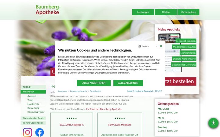 Screenshot of baumberg-apotheke.de