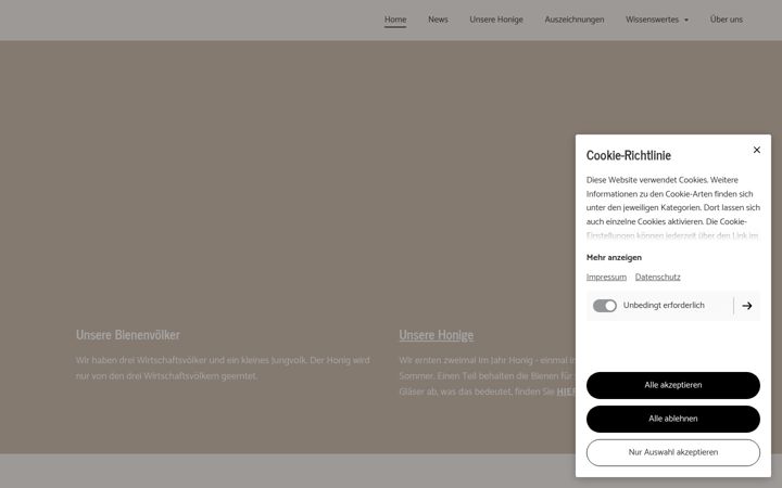 Screenshot of baumberger-honig.de