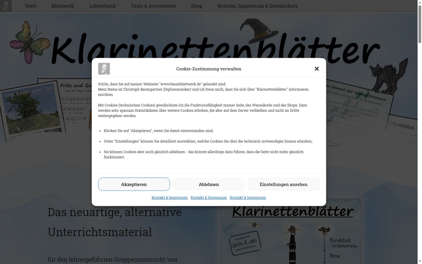 Sutikimo reklamjuostės, rodytos prieš bet kokią sąveiką, ekrano kopija