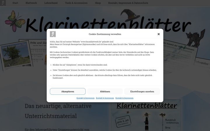 Screenshot of baumblattwerk.de