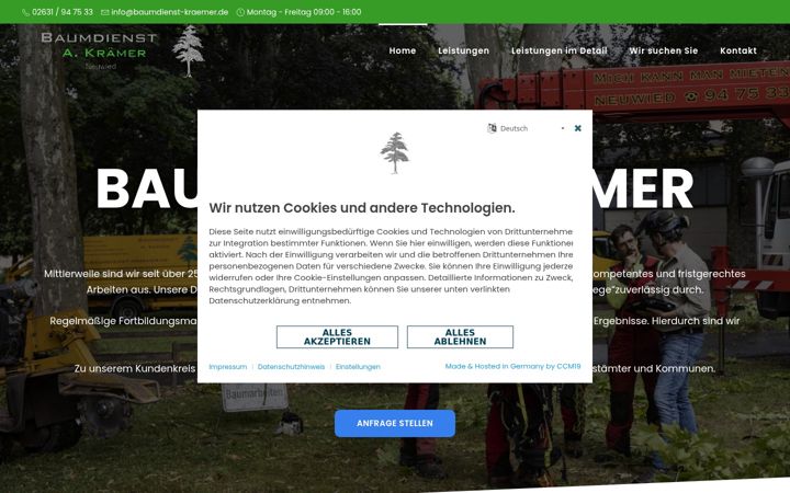 Screenshot of baumdienst-kraemer.de