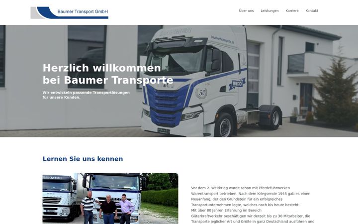 Screenshot van baumer-transporte.de