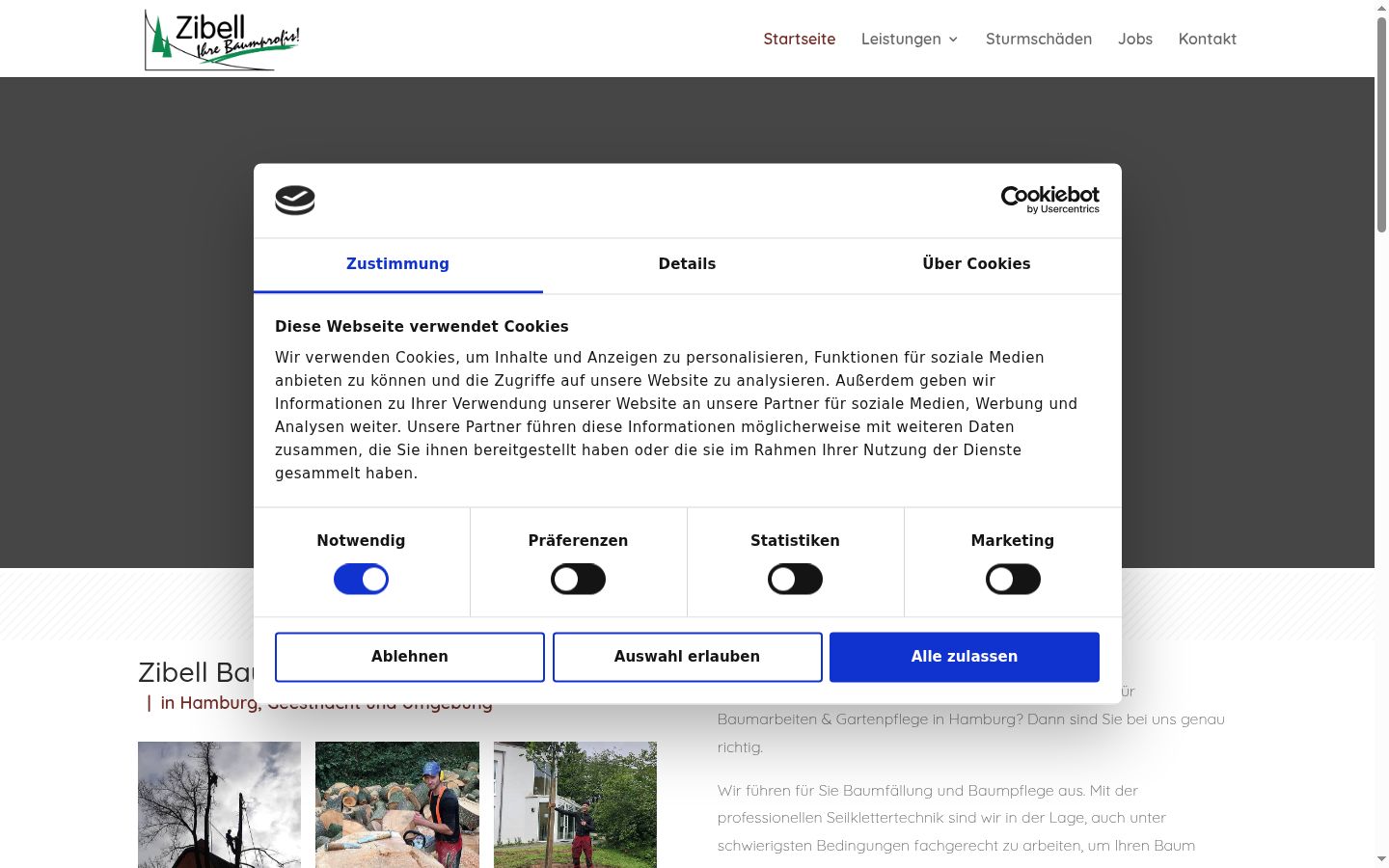 Snimka zaslona bannera za privolu prikazanog prije bilo kakve interakcije