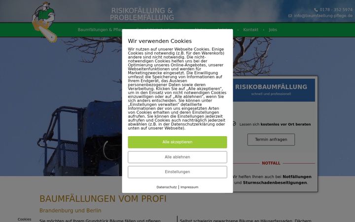 Skærmbillede af baumfaellung-pflege.de