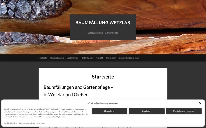 Skærmbillede af baumfaellung-wetzlar.de