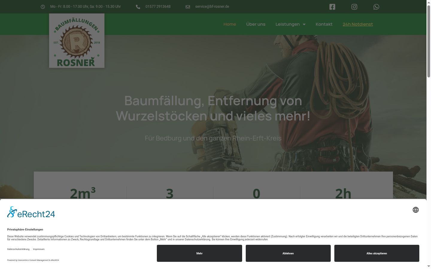 Screenshot of the consent banner shown before any interaction