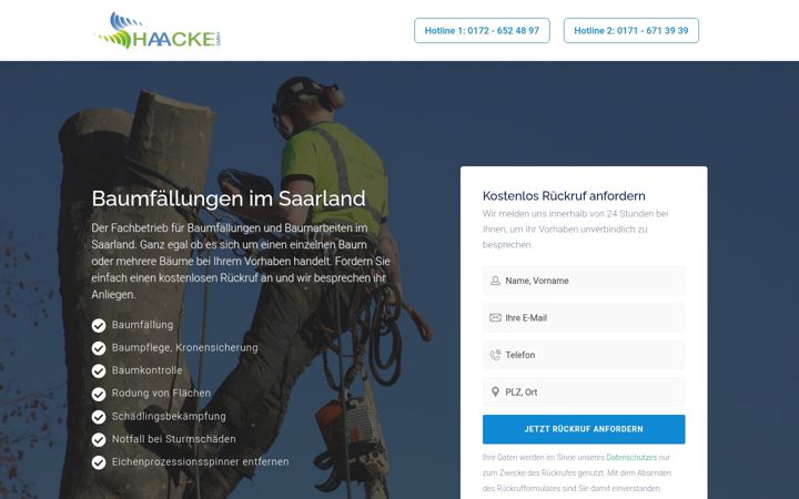 Skærmbillede af baumfaellungen-saarland.de
