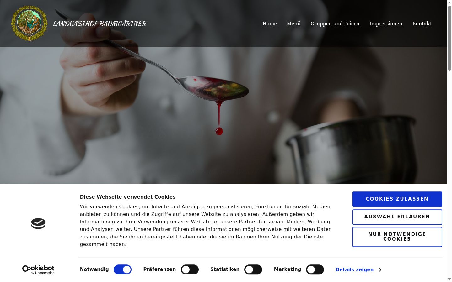 Screenshot of the consent banner shown before any interaction