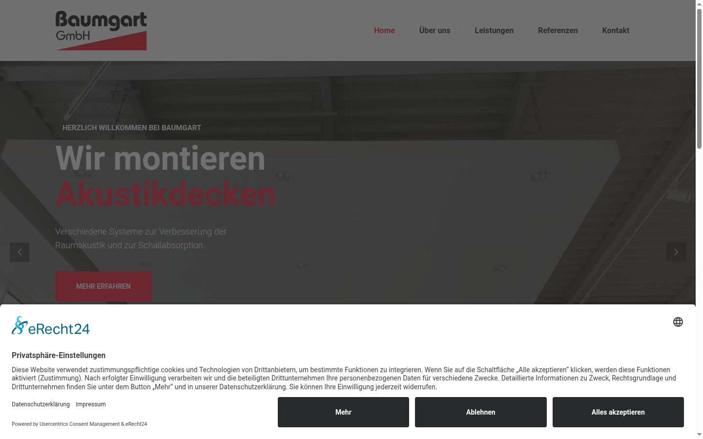 Screenshot of the consent banner shown before any interaction