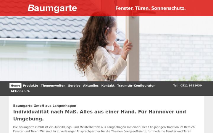 Screenshot of baumgarte-gmbh.de