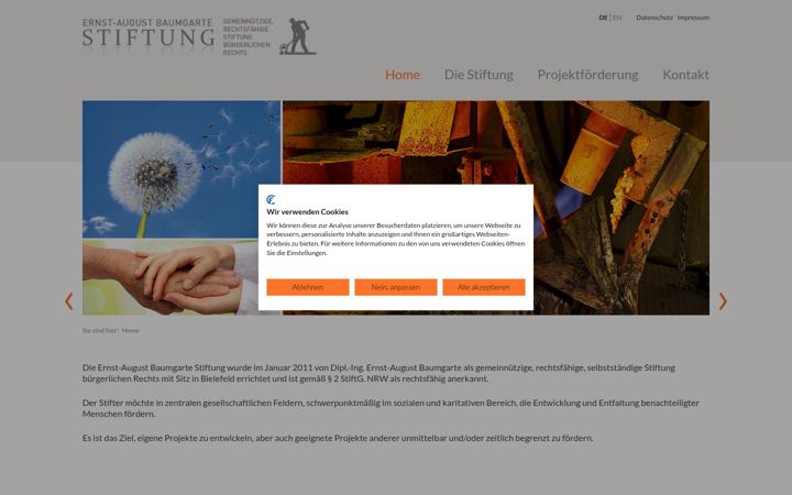 Screenshot of baumgarte-stiftung.de