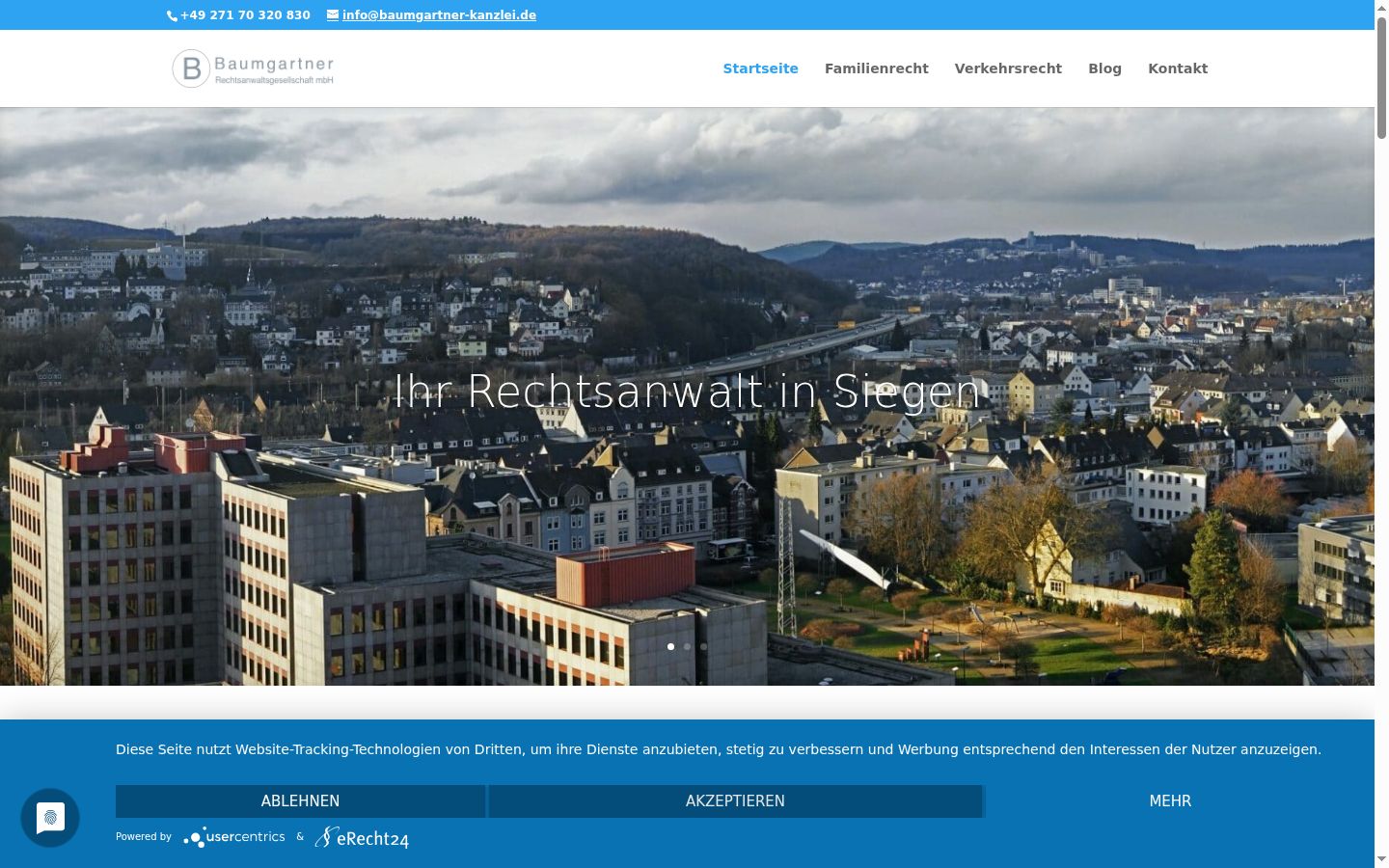 Screenshot of the consent banner shown before any interaction