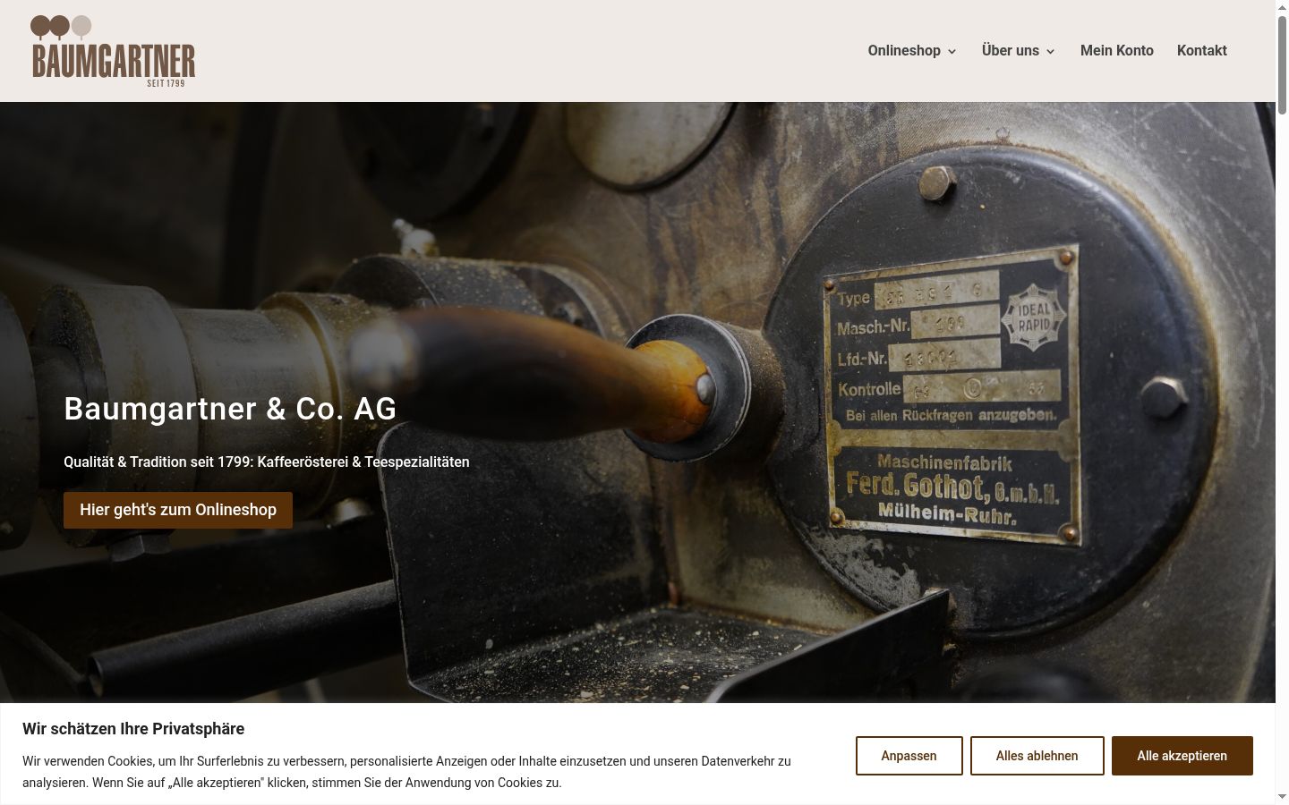 Screenshot of the consent banner shown before any interaction