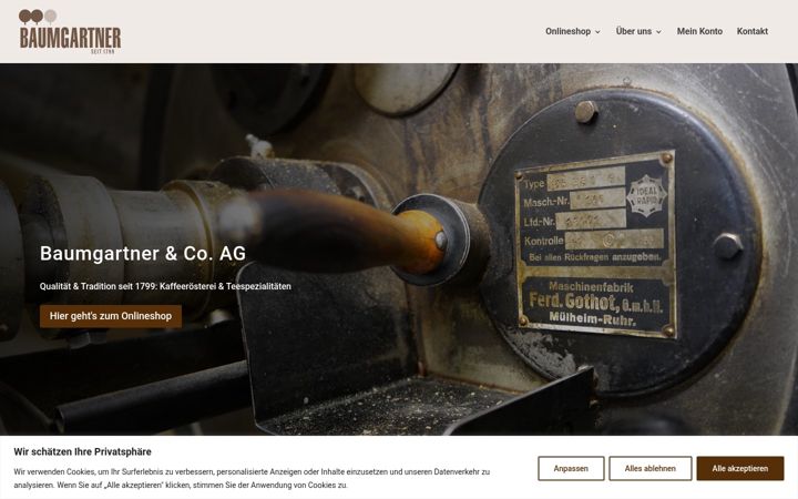 Képernyőkép: baumgartnerkaffee.ch