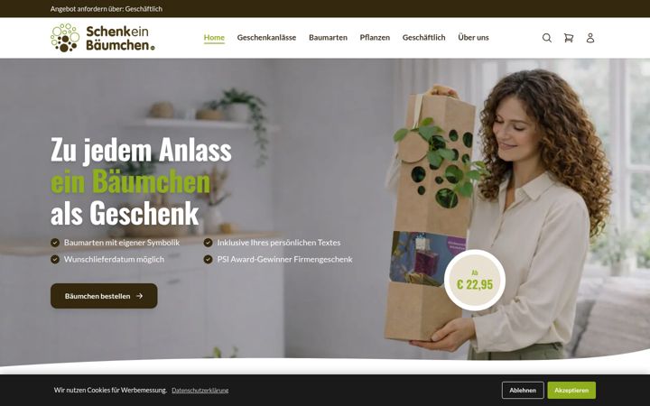 Screenshot of baumgeschenk.de