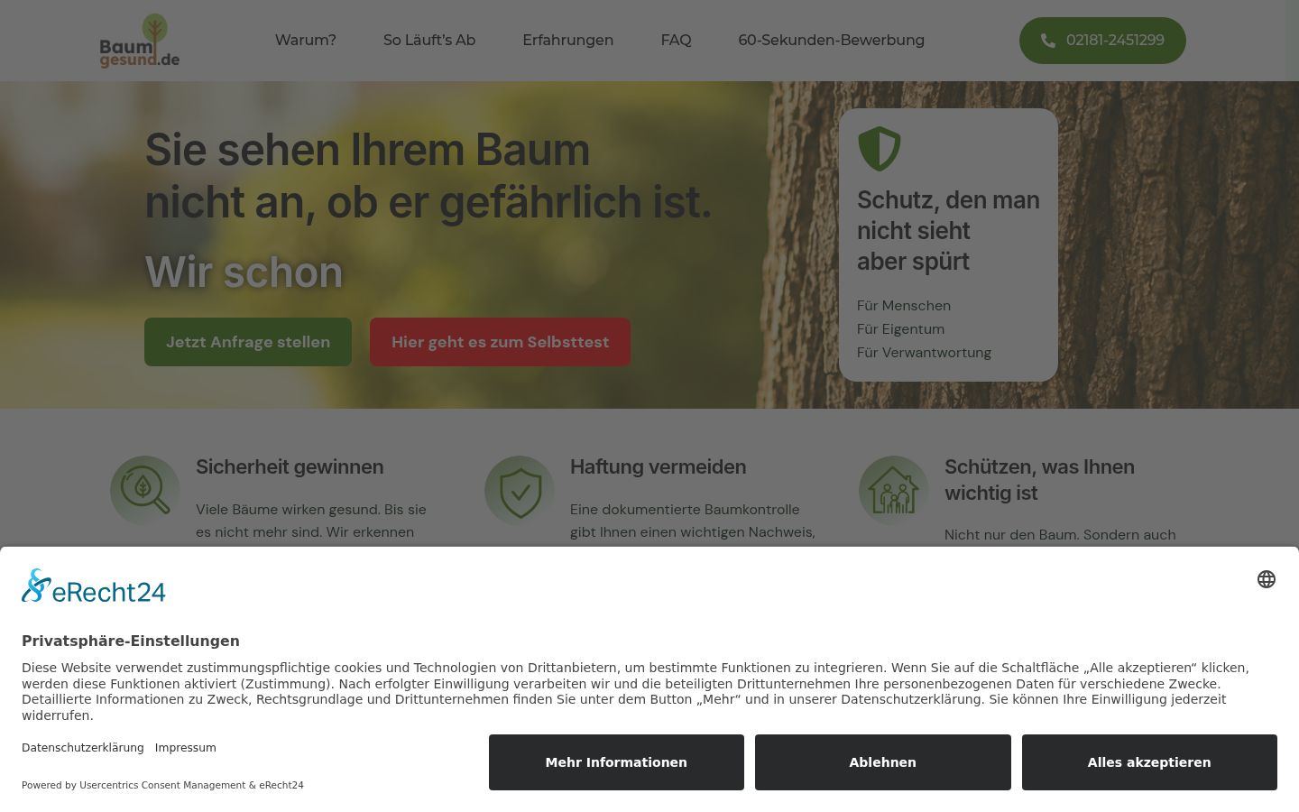 Screenshot van de toestemmingsbanner zoals getoond vóór enige interactie
