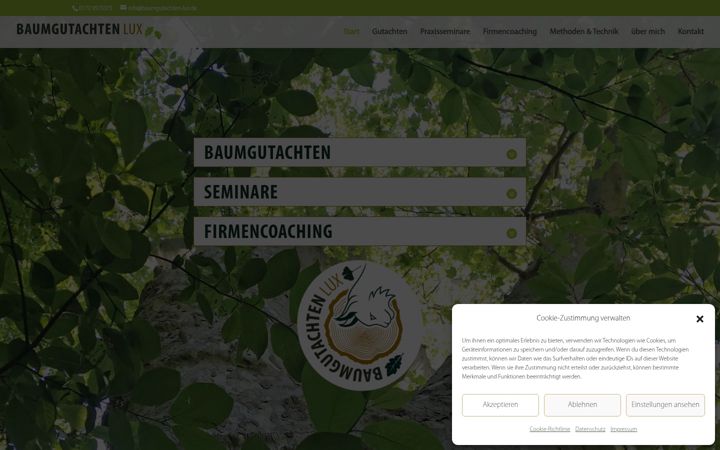 Screenshot of baumgutachten-lux.de