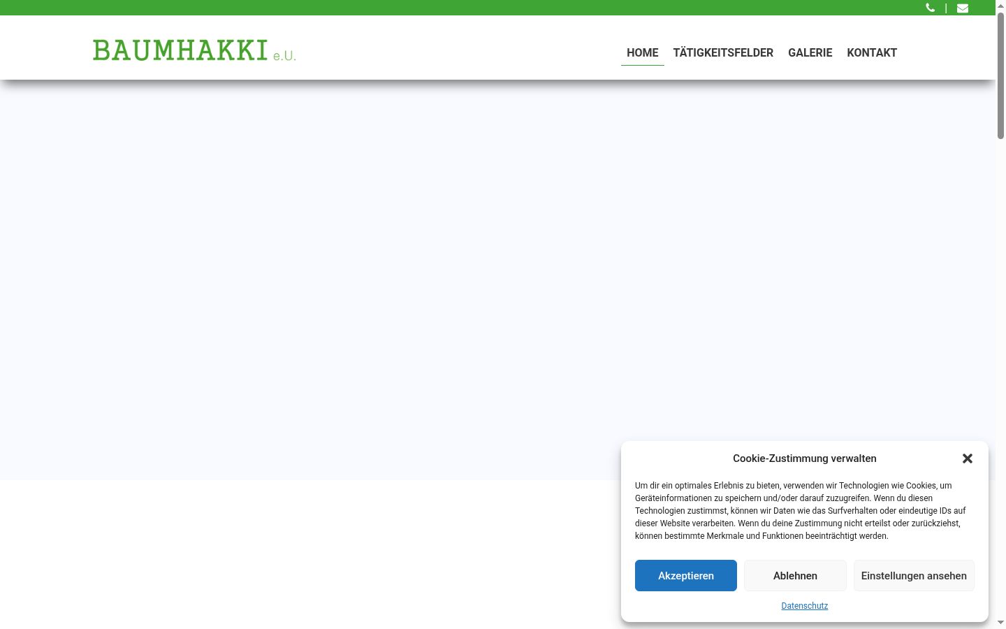 Screenshot of the consent banner shown before any interaction