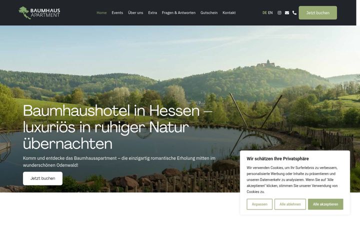 Screenshot of baumhausapartment.de