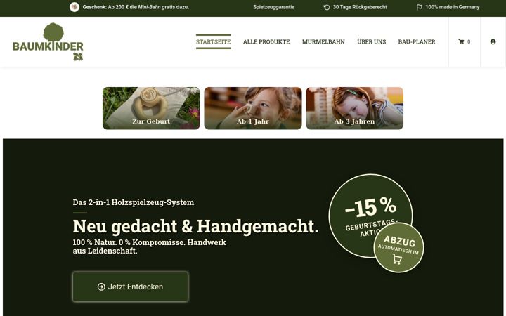 Ekraanipilt saidist baumkinder.de