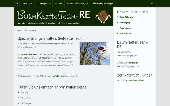 Screenshot of baumkletterteam-re.de