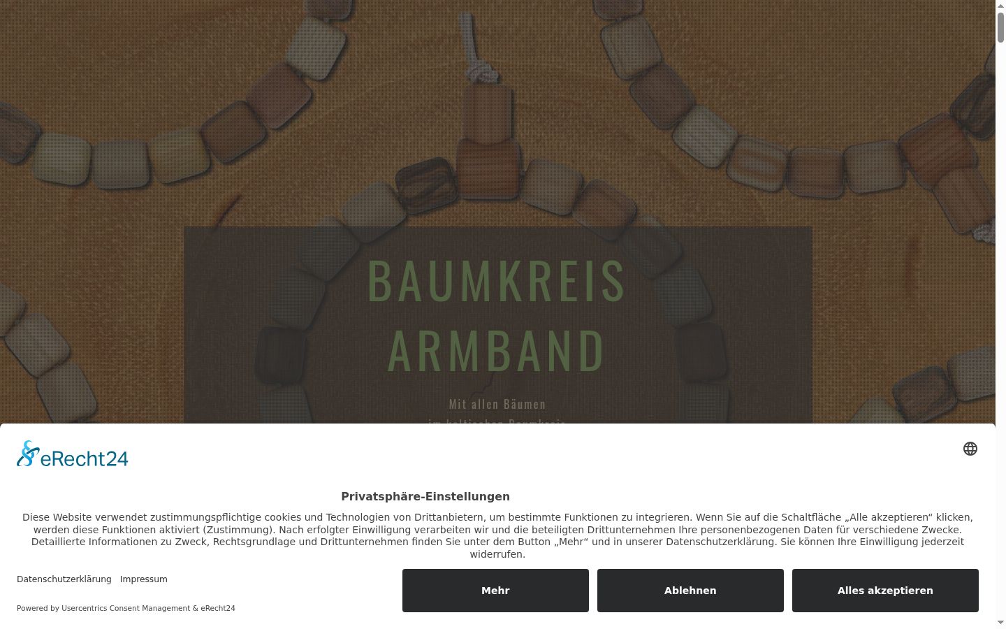 Screenshot des Einwilligungsbanners vor jeglicher Interaktion