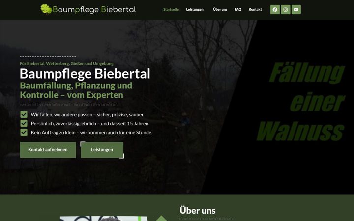 Screenshot of baumpflege-biebertal.de