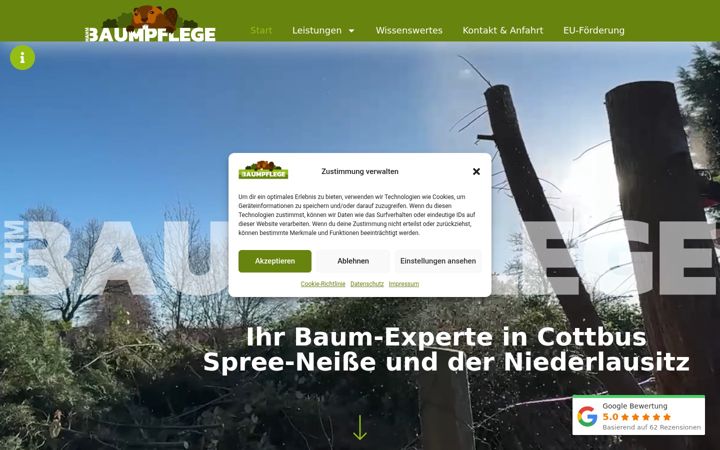 Screenshot of baumpflege-hahm.de
