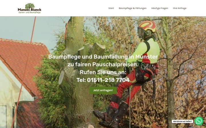 Screenshot of baumpflege-muensterland.de