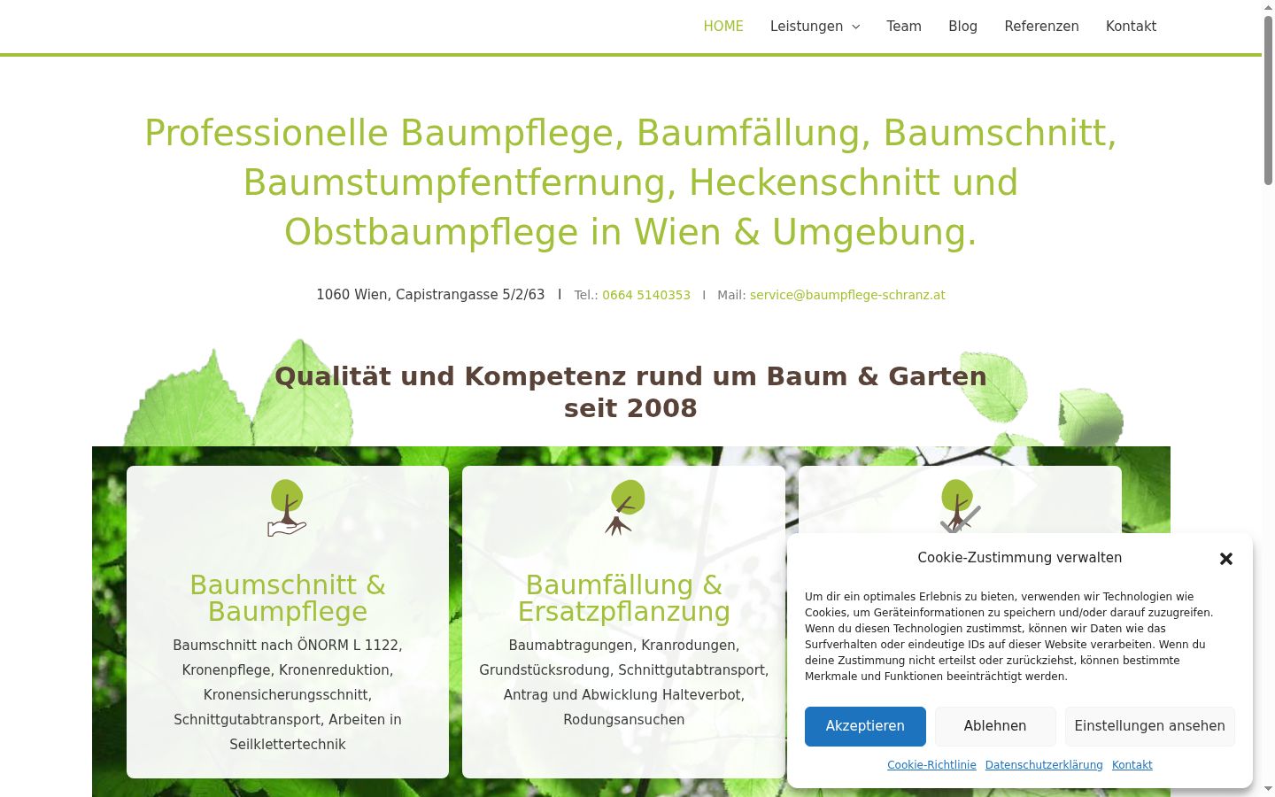 Screenshot of the consent banner shown before any interaction