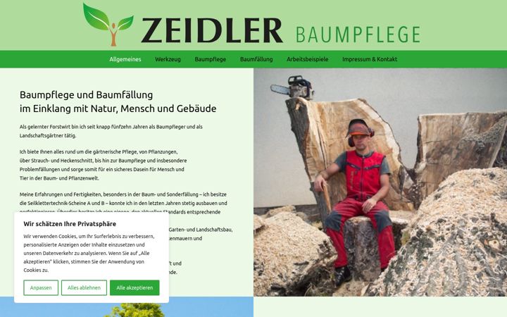 Screenshot of baumpflege-zeidler.de