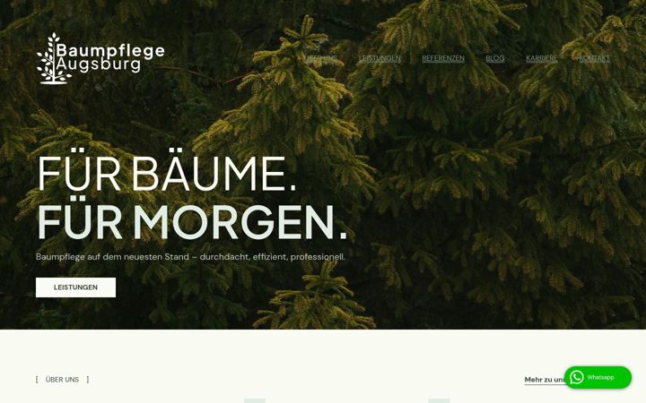 Snímek obrazovky baumpflegeaugsburg.de