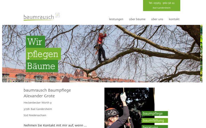 Kuvakaappaus sivustosta baumrausch-baumpflege.de