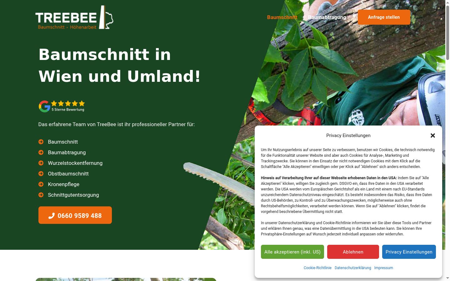 Screenshot tal-banner tal-kunsens muri qabel kwalunkwe interazzjoni
