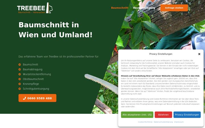 Screenshot of baumschnitt-wien.at