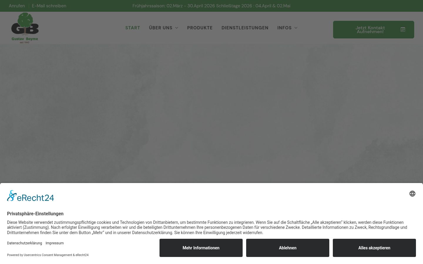 Captura de pantalla del banner de consentimiento mostrado antes de cualquier interacción