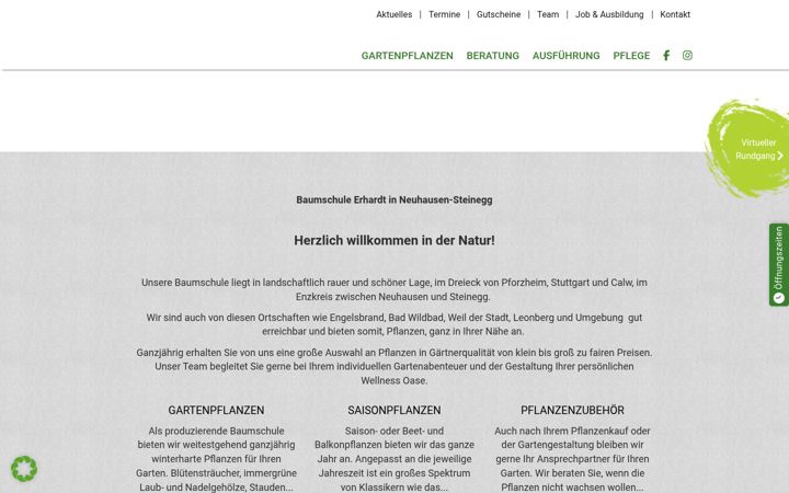 Screenshot of baumschule-erhardt.de